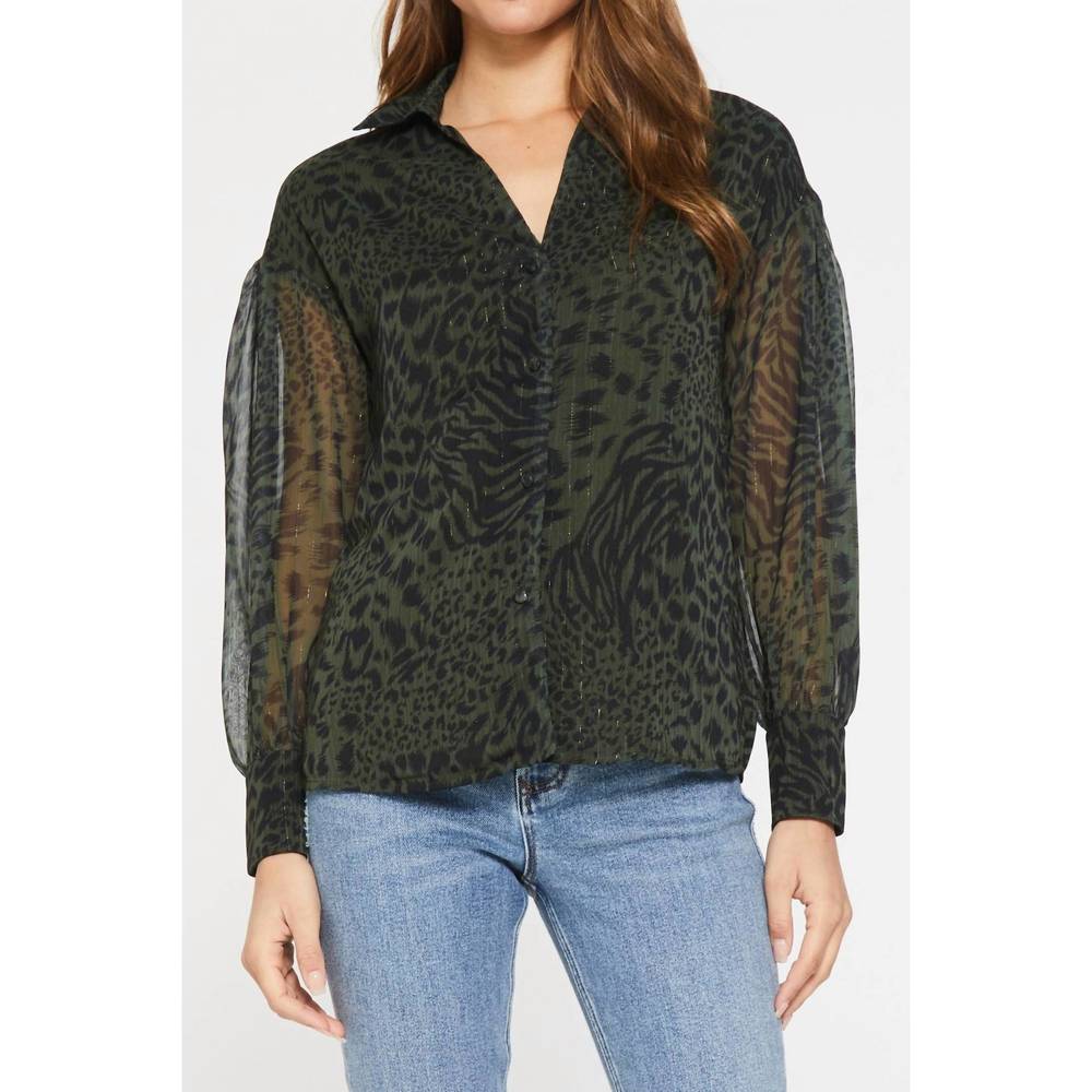 NEW ANOTHER LOVE brittany long sleeve shirt in bengal tiger